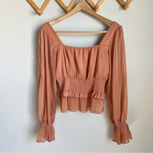 HYFVE Women's Clay Colored Boho Long Sleeve Blouse - Picture 3 of 9